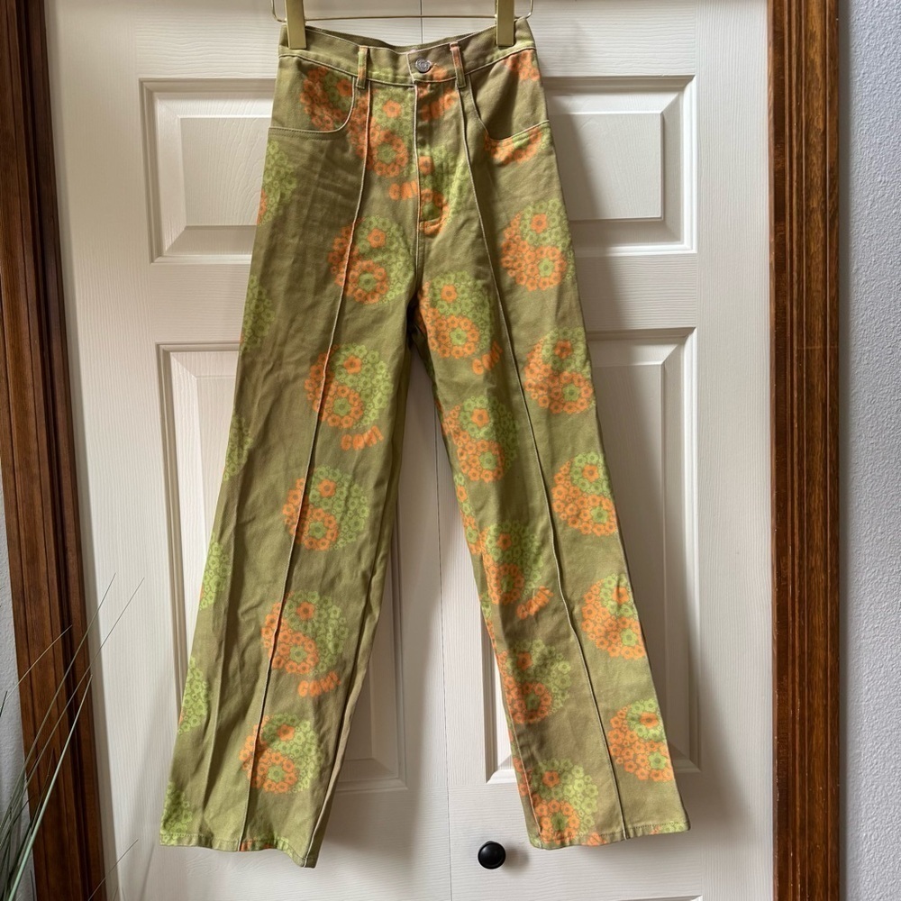 Lisa Says Gah Urban Outfitter Exclusive Printed High Rise Wide Leg Robyn Jean 25 - Picture 3 of 12